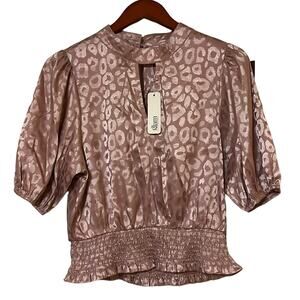 Glam Apparel Los Angeles I’m Blushing Womens Pink Blouse Size Large NWT